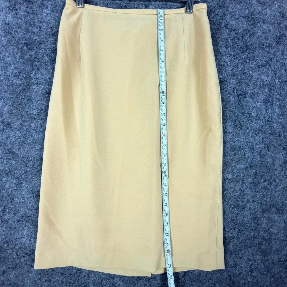 Vintage Jacques Vert Office Skirt Womens 8 Beige Back Slit Capsule Neutral Chic